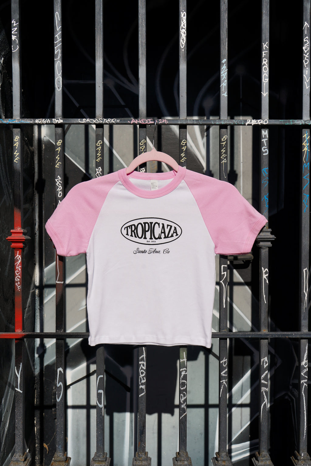 Tropicaza Women's Cropped Baby Tee: Pink