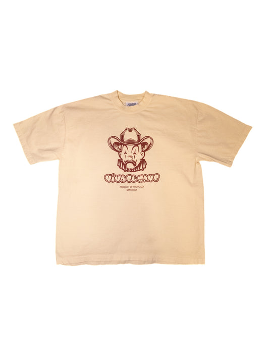 'Viva el Rave' Tee: Cream Yellow