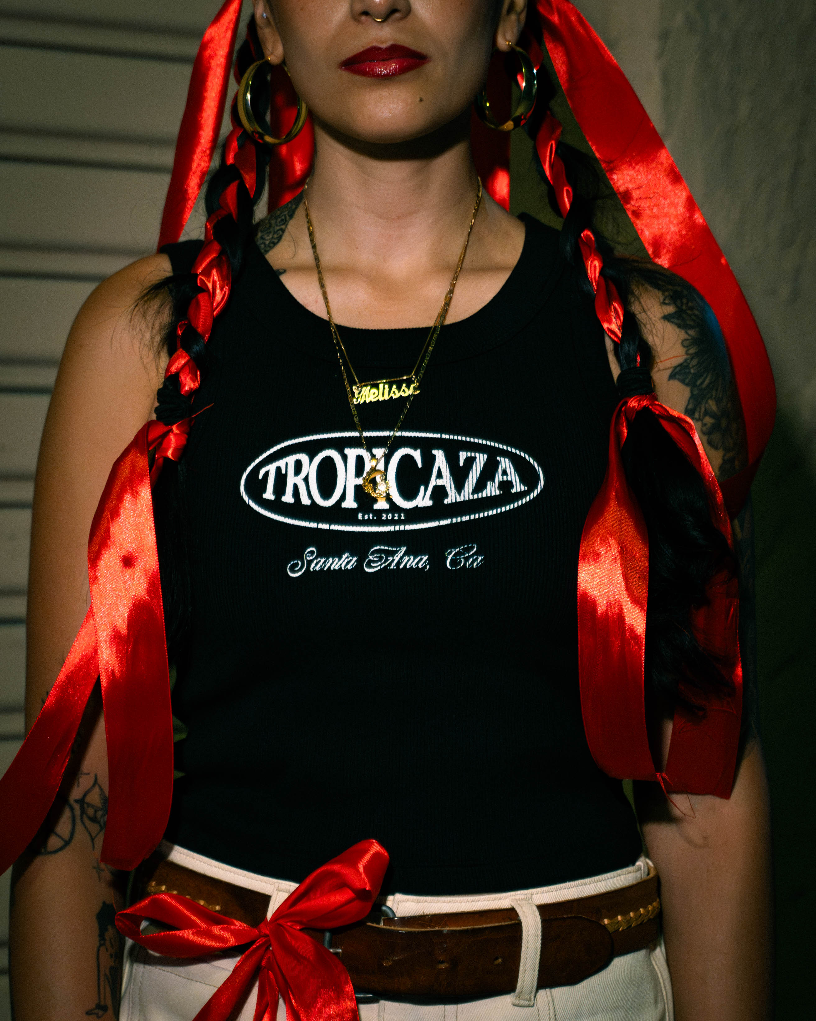 Tropicaza Women's Rib Crop Tank: Black