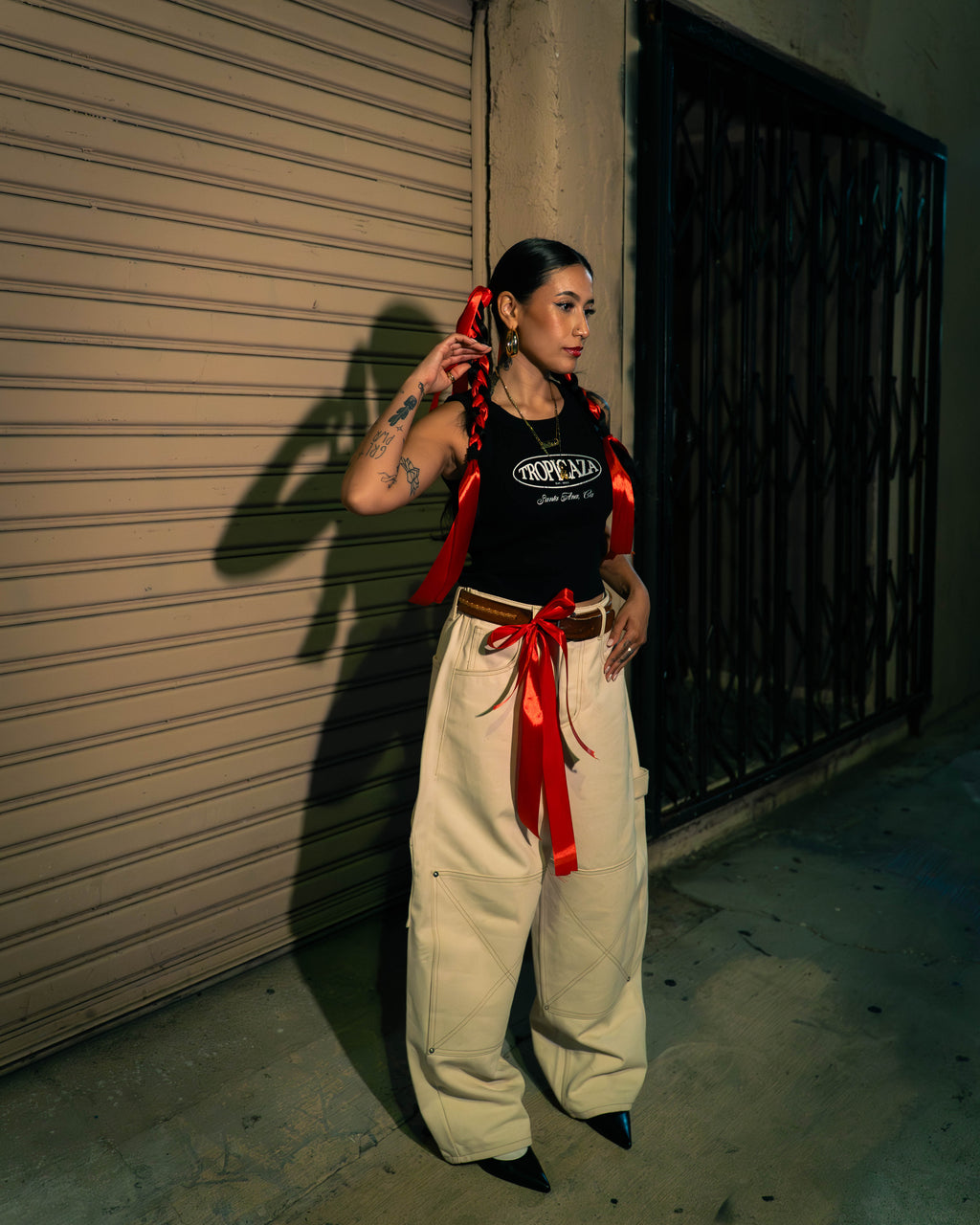 Tropicaza Women's Rib Crop Tank: Black